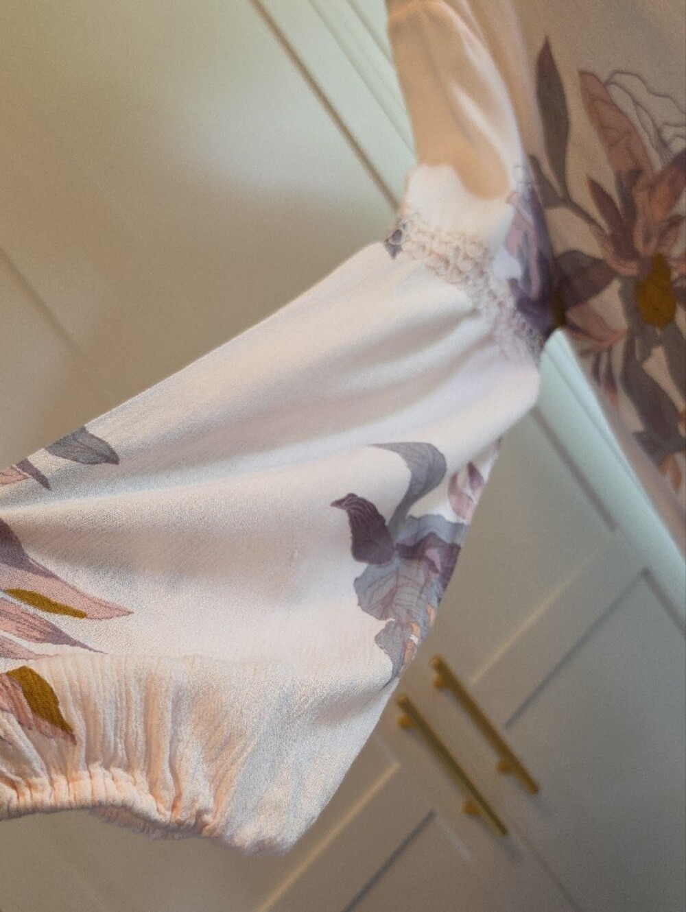 Free People Pink Floral Cutout Keyhole Mini Dress Tunic Boho Size M - Picture 7 of 13